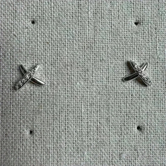 Stella & Dot “X”  Pave Earrings - Picture 1 of 3